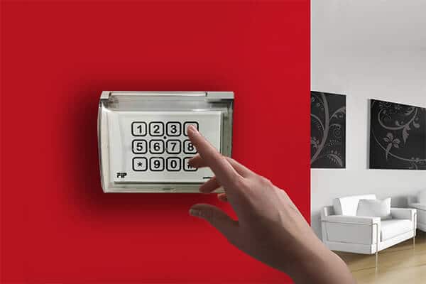 Door opener keypad with hotel code for outdoor use