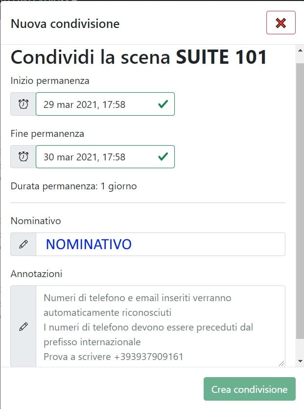 INVIO DELLA CHIAVE DIGITALE