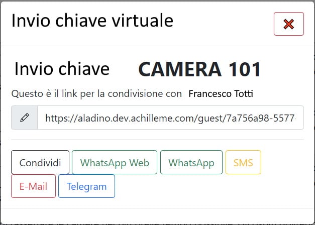 invio chiavi virtuali