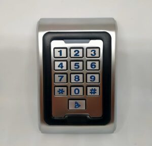 RFID badge reader with steel keypad