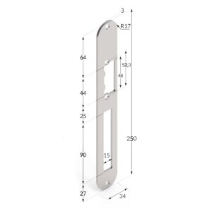 Electric strike for internal doors 166FPL