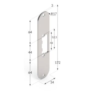 Electric strike for internal doors 166FPS