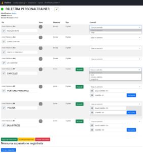 Gym home automation device controls screen