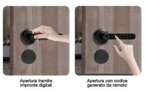 Type of lock openings with fingerprints and code